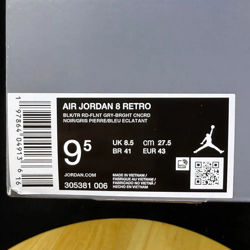 Nike Air Jordan 8 Retro Aqua 305381-006 Men's Lifestyle Sneakers Size 9.5 NEW